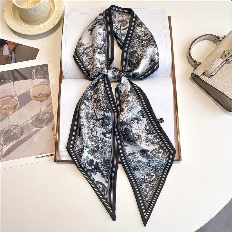 Luxury Bags Duffle - Luxuriöses langes Halstuch, schmale Haarbänder, Damen-Seidenschals,