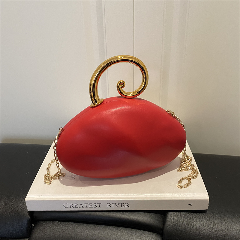 Luxury Bags Cute - Luxuriöse Gebogene Kieselstein-Form Mini-Clutch mit Modischer