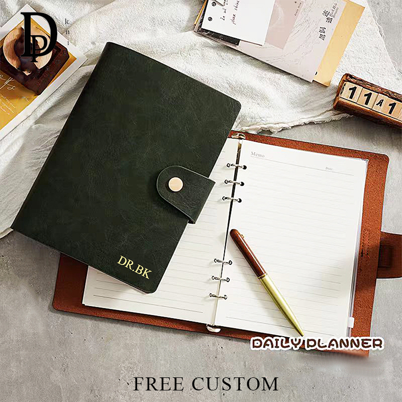 Luxury Bags Names - Vintage Rindsleder A5 Notizbuch mit individuellem