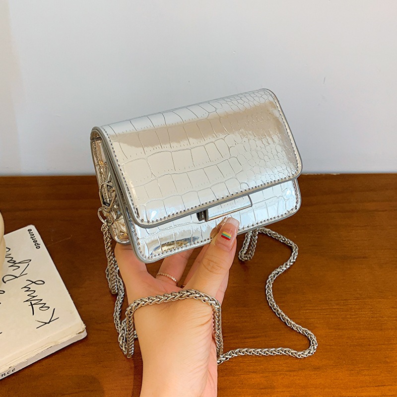 Luxury Bags Cute - Damen Vintage Ketten-Umhängetasche in Silber, Luxuriöse